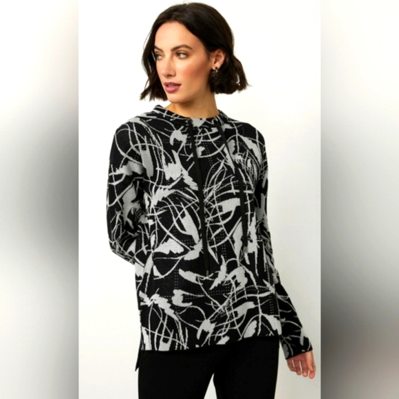 Joseph Ribkoff Sweaters - Joseph Ribkoff silver metallic jacquard sweater
